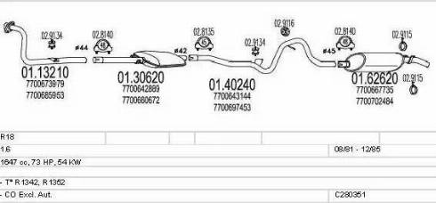 MTS C280351006336 - Система випуску ОГ autocars.com.ua