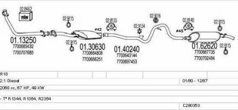 MTS C280353006338 - Система випуску ОГ autocars.com.ua