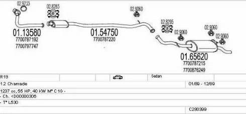 MTS C280399006387 - Система випуску ОГ autocars.com.ua