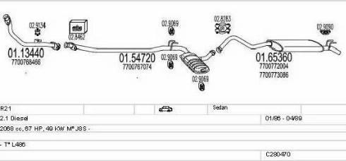 MTS C280470007520 - Система випуску ОГ autocars.com.ua