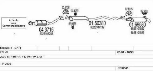 MTS C280645008223 - Система випуску ОГ autocars.com.ua