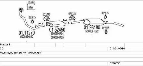 MTS C280656008522 - Система випуску ОГ autocars.com.ua