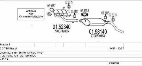 MTS C280659008296 - Система випуску ОГ autocars.com.ua
