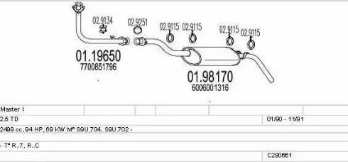 MTS C280661008647 - Система випуску ОГ autocars.com.ua