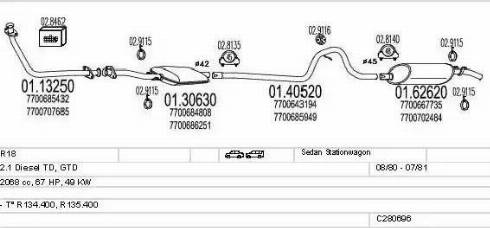 MTS C280696007305 - Система випуску ОГ autocars.com.ua