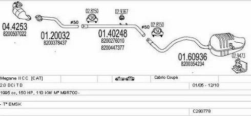 MTS C280778010713 - Система випуску ОГ autocars.com.ua
