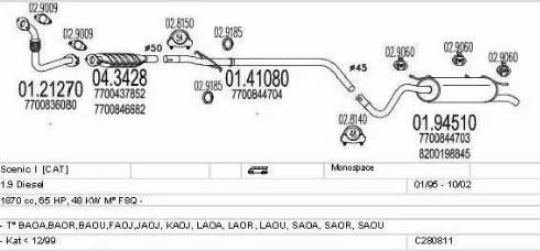 MTS C280811011895 - Система випуску ОГ autocars.com.ua
