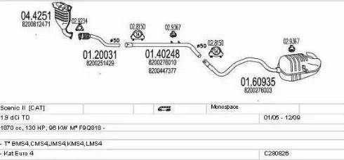 MTS C280826011969 - Система выпуска ОГ avtokuzovplus.com.ua