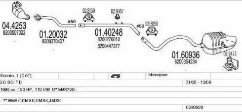 MTS C280828011985 - Система випуску ОГ autocars.com.ua