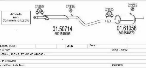 MTS C280830015323 - Система випуску ОГ autocars.com.ua