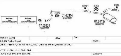 MTS C280844015926 - Система випуску ОГ autocars.com.ua