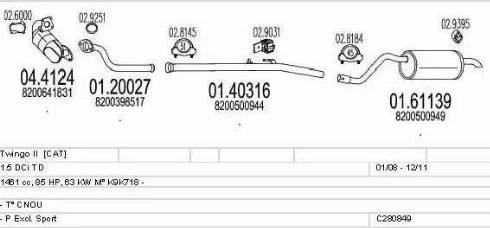 MTS C280849015947 - Система випуску ОГ autocars.com.ua