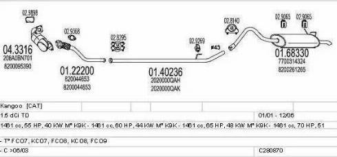 MTS C280870020923 - Система випуску ОГ autocars.com.ua