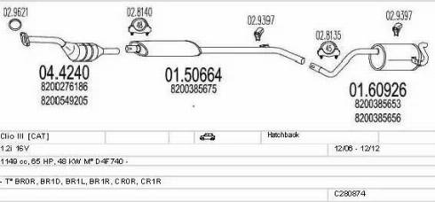 MTS C280874023966 - Система випуску ОГ autocars.com.ua