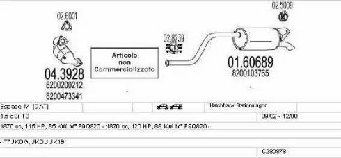 MTS C280878023986 - Система випуску ОГ autocars.com.ua