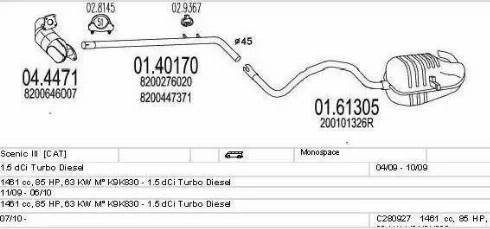 MTS C280927028165 - Система випуску ОГ autocars.com.ua
