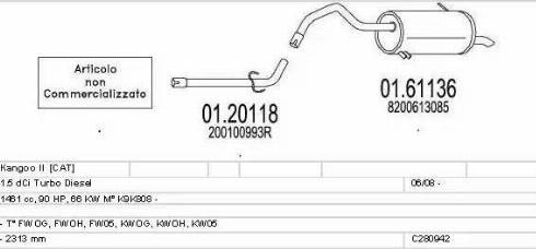 MTS C280942028229 - Система выпуска ОГ avtokuzovplus.com.ua