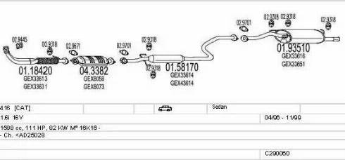 MTS C290060003516 - Система випуску ОГ autocars.com.ua