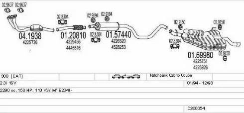 MTS C300054003640 - Система випуску ОГ autocars.com.ua