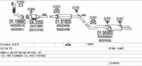 MTS C310075006966 - Система выпуска ОГ avtokuzovplus.com.ua