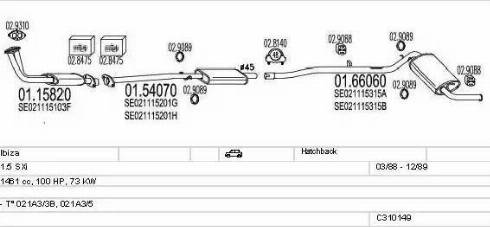 MTS C310149007058 - Система випуску ОГ autocars.com.ua