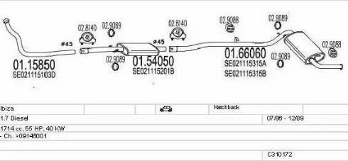 MTS C310172007092 - Система випуску ОГ autocars.com.ua