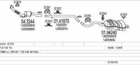 MTS C310215006453 - Система выпуска ОГ avtokuzovplus.com.ua