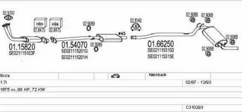 MTS C310293008854 - Система випуску ОГ autocars.com.ua