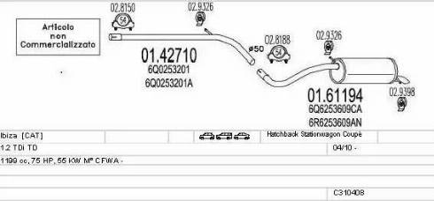 MTS C310408024020 - Система випуску ОГ autocars.com.ua