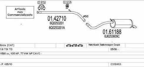 MTS C310413024028 - Система випуску ОГ autocars.com.ua