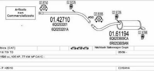 MTS C310414024029 - Система випуску ОГ autocars.com.ua