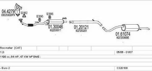 MTS C320108016024 - Система випуску ОГ autocars.com.ua