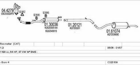 MTS C320109016025 - Система випуску ОГ autocars.com.ua
