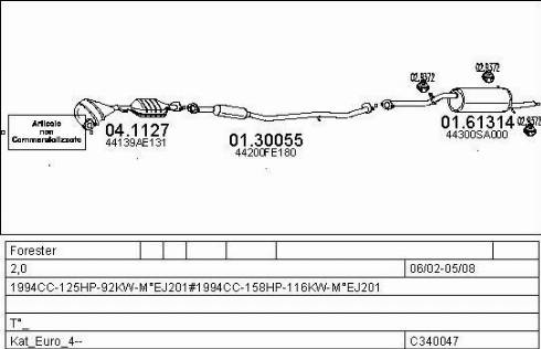 MTS C340047016043 - Система випуску ОГ autocars.com.ua