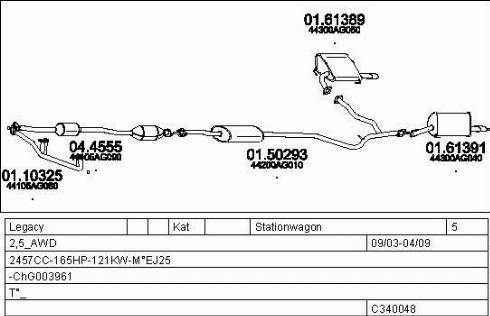 MTS C340048030292 - Система випуску ОГ autocars.com.ua