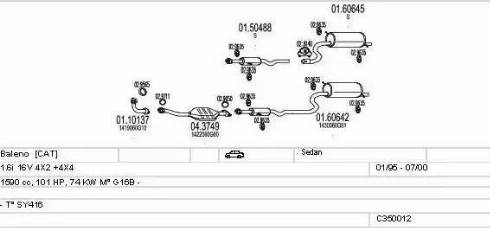 MTS C350012004200 - Система випуску ОГ autocars.com.ua