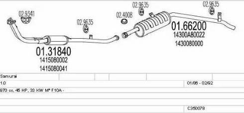 MTS C350078008683 - Система випуску ОГ autocars.com.ua