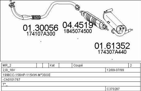 MTS C370287030208 - Система випуску ОГ autocars.com.ua