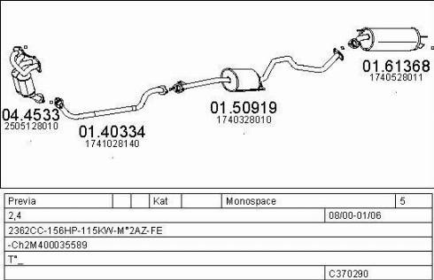 MTS C370290030221 - Система випуску ОГ autocars.com.ua