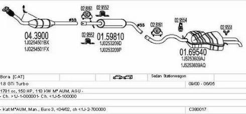 MTS C380017002808 - Система випуску ОГ autocars.com.ua