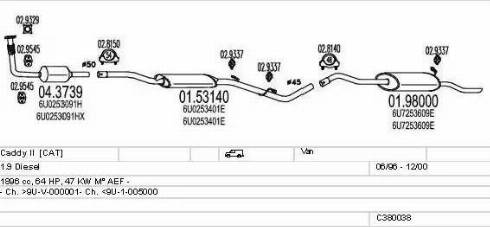 MTS C380038002834 - Система випуску ОГ autocars.com.ua