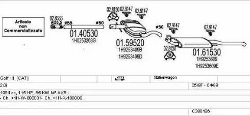 MTS C380186002989 - Система випуску ОГ autocars.com.ua