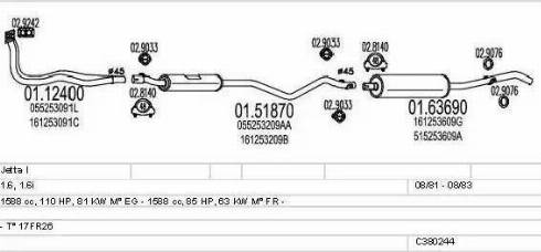 MTS C380244003055 - Система випуску ОГ autocars.com.ua