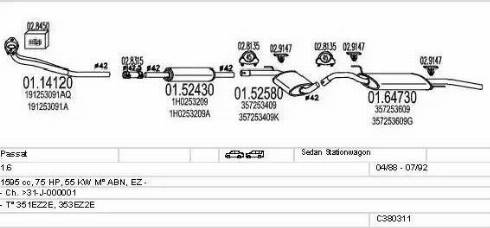 MTS C380311003167 - Система випуску ОГ autocars.com.ua