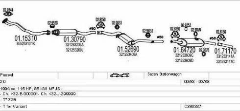 MTS C380337003195 - Система випуску ОГ autocars.com.ua