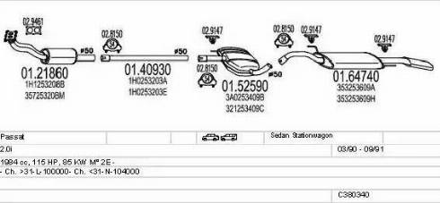 MTS C380340003198 - Система випуску ОГ autocars.com.ua