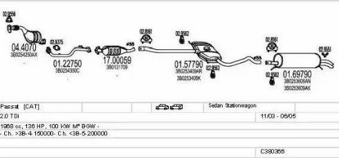 MTS C380366003225 - Система випуску ОГ autocars.com.ua