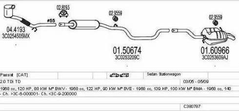 MTS C380787010830 - Система випуску ОГ autocars.com.ua