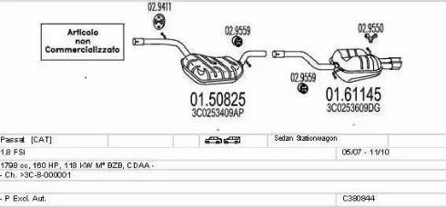 MTS C380844016278 - Система випуску ОГ autocars.com.ua