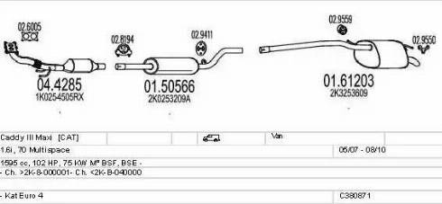 MTS C380871022987 - Система випуску ОГ autocars.com.ua